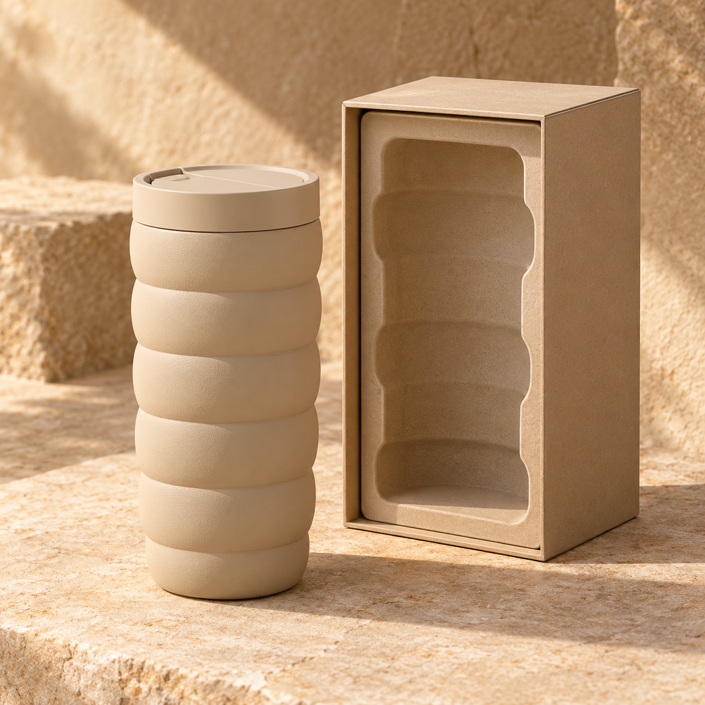 Sandstone Stack Tumbler with Rounded Horizontal Bands
