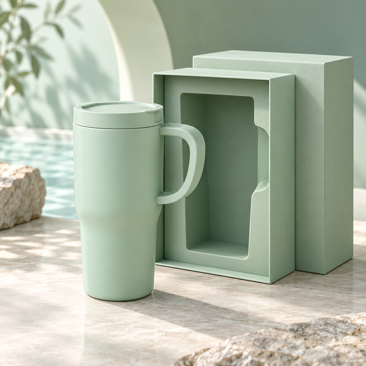 Mint Loop Tumbler with Integrated Side Handle
