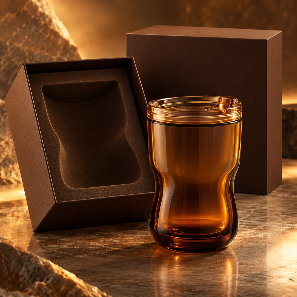 Amber Sculpt Tumbler with Tinted Lid