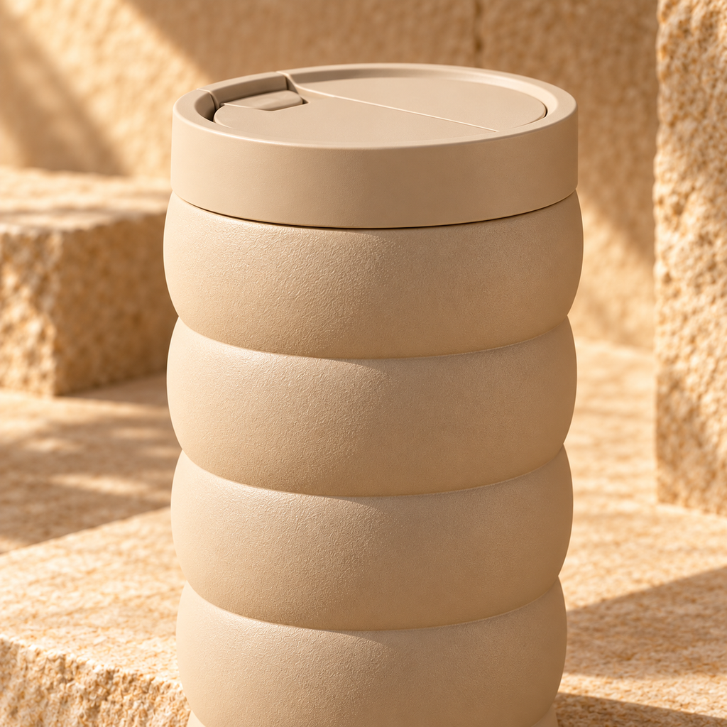 Sandstone Stack Tumbler with Rounded Horizontal Bands