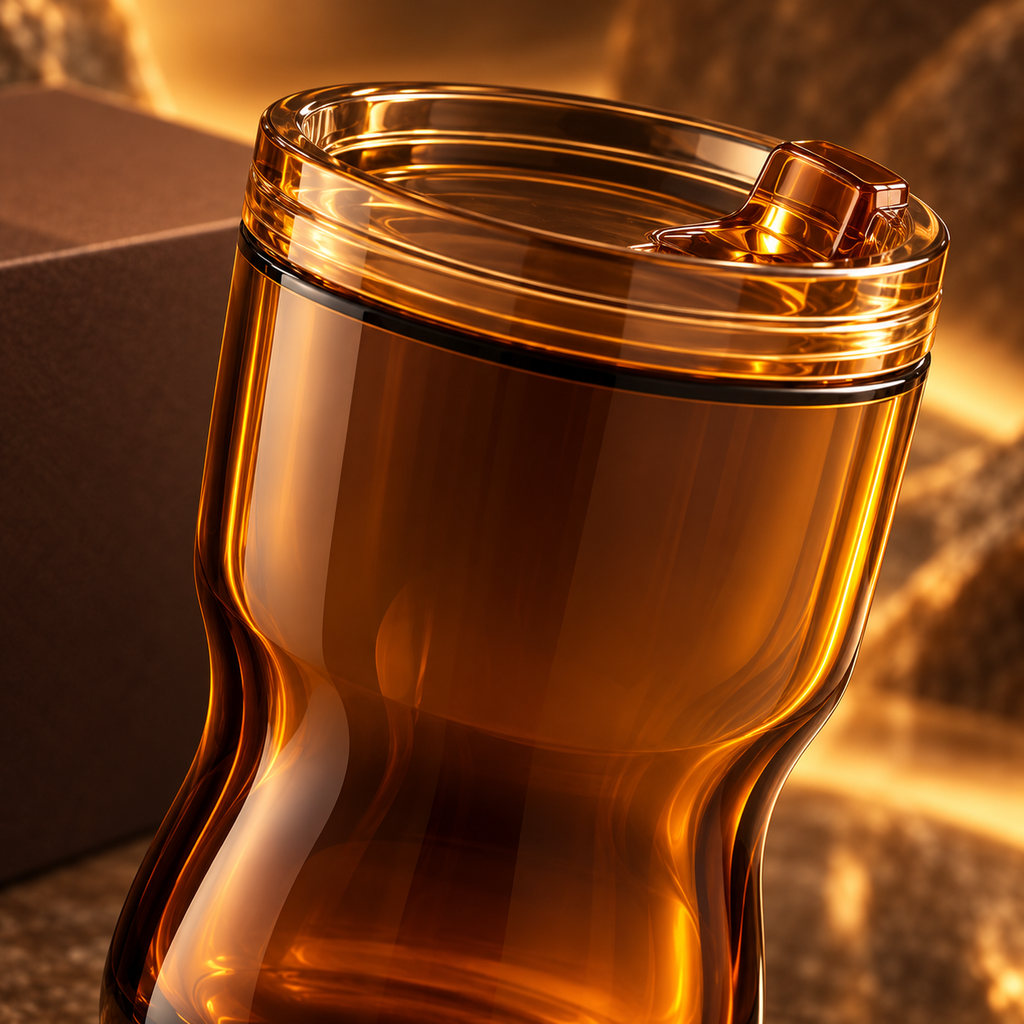 Amber Sculpt Tumbler with Tinted Lid