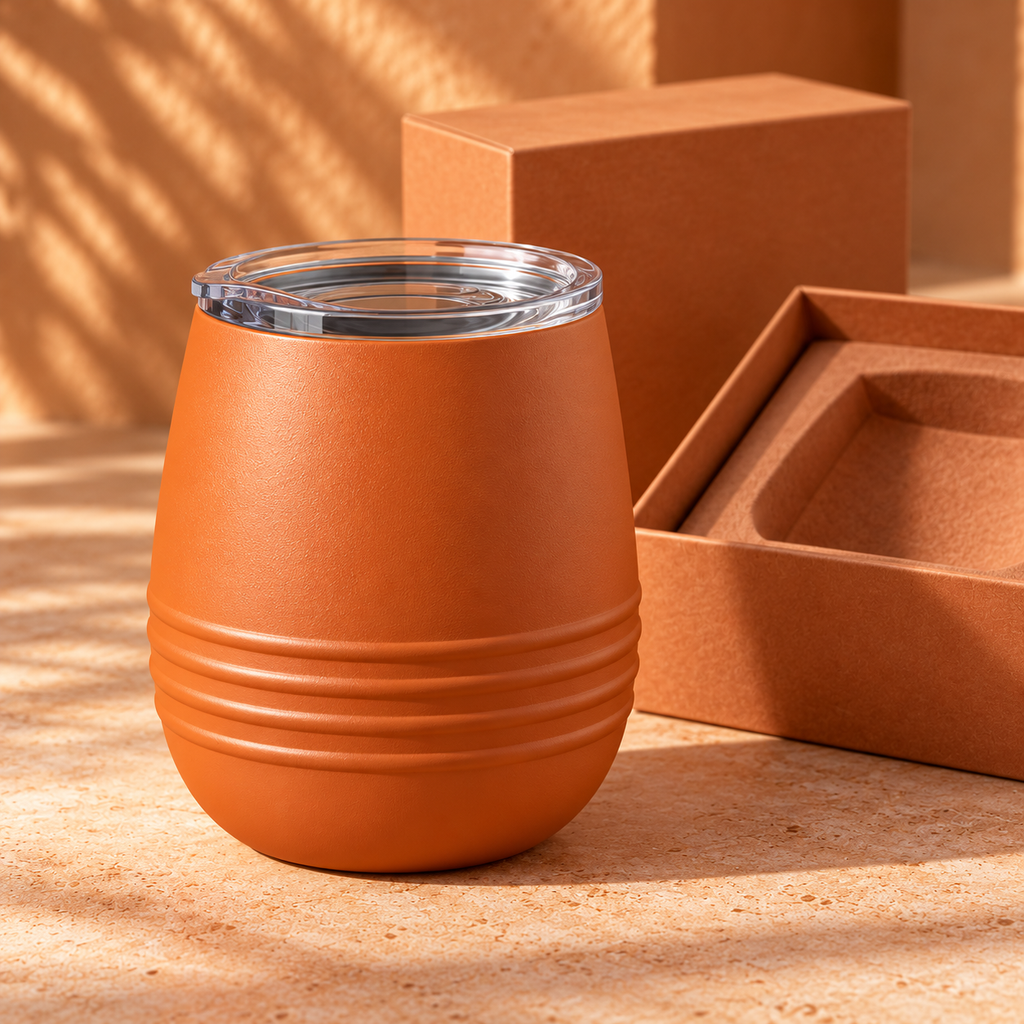 Terracotta Orbit Tumbler with Rounded Ring Bands