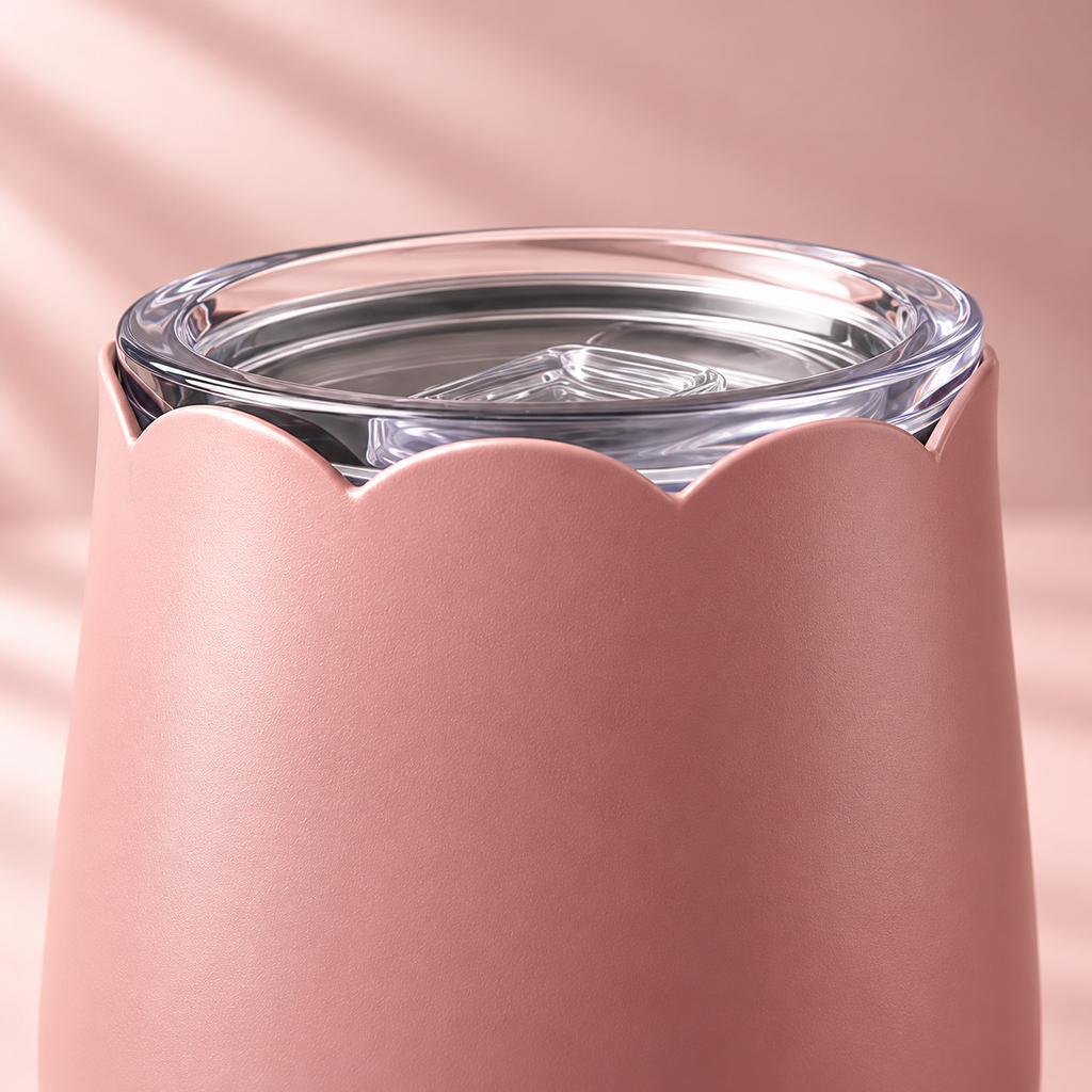 Rose Petal Tumbler with Scalloped Upper Silhouette