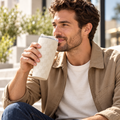 Ivory Checker Tumbler with Subtle Raised Grid
